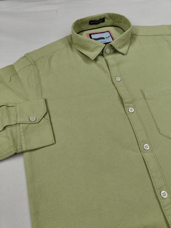 Sophisticated Green Premium Cotton Shirt - Image 2