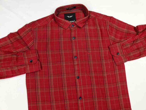 Bold Red Check Shirt for Men - Image 2